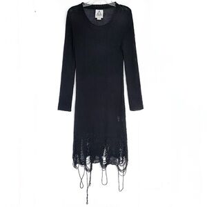 UNIF Loose Strings Sweater Midi Dress with Long Sleeves